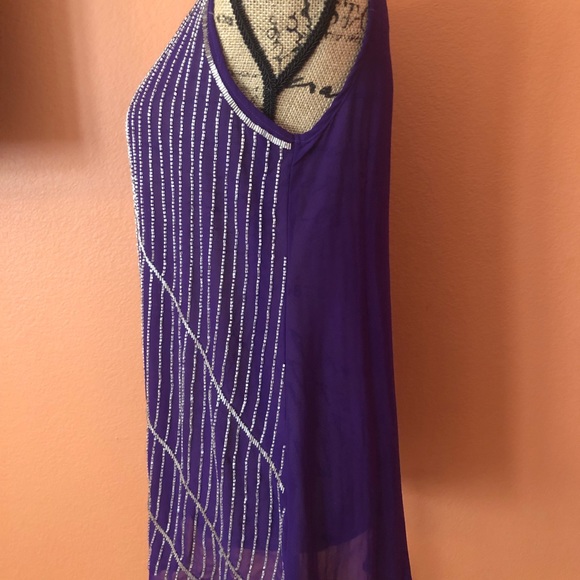 ANGL Purple Beaded Dressy Tank Top - Picture 4 of 5